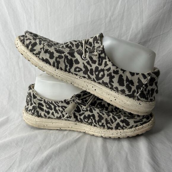Hey Dude Wendy Woven Cheetah Gray Women’s Size 9 - Picture 5 of 7
